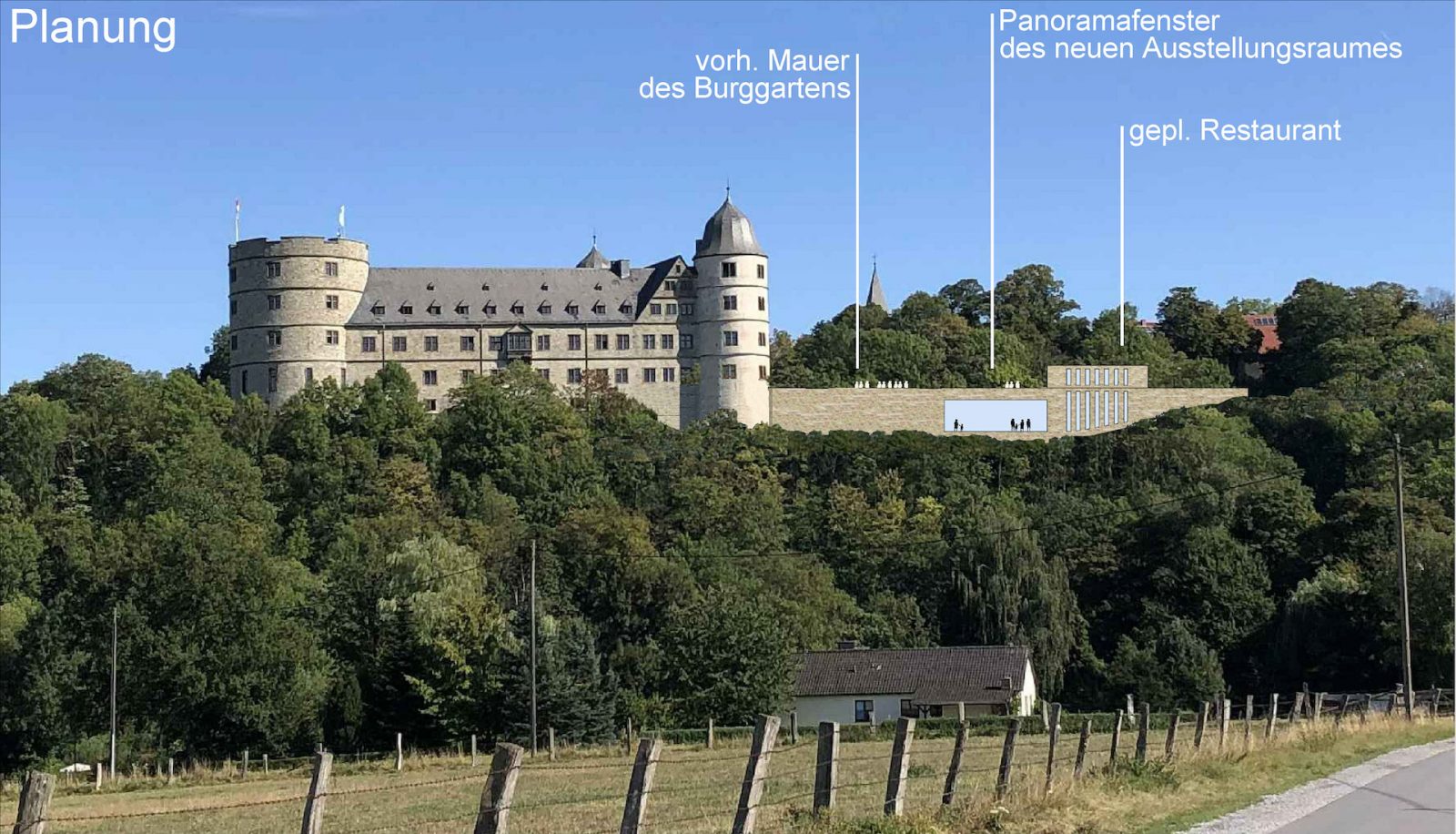 Wewelsburg: Fernwirkung der Panoramafenster (Collage: DHP)
