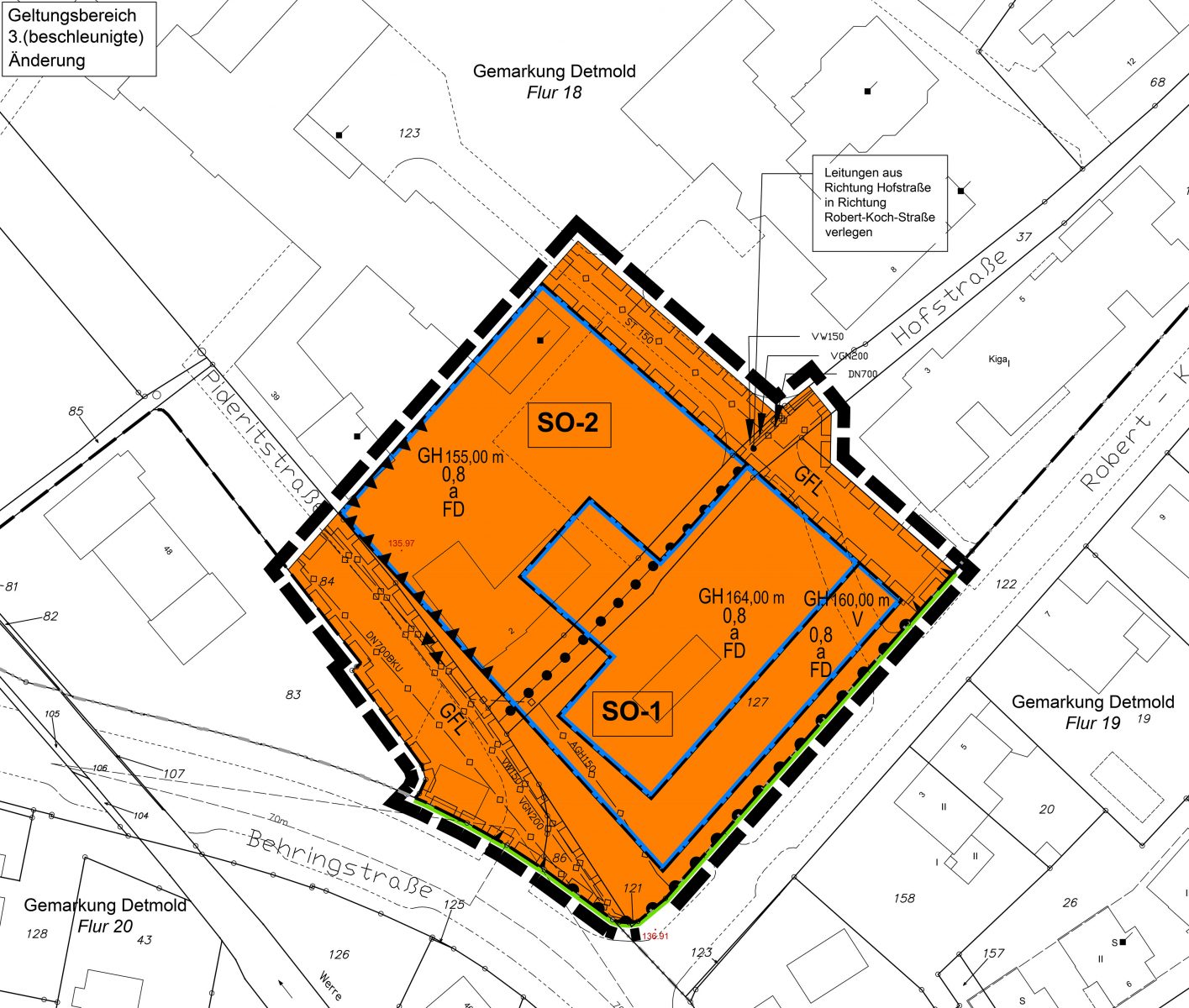 3. Änderung des Bebauungsplanes "Kreiskrankenhaus" als Grundlage für den Bau des Ärztehauses sowie eines Parkbauwerks am Klinikum Lippe, Detmold