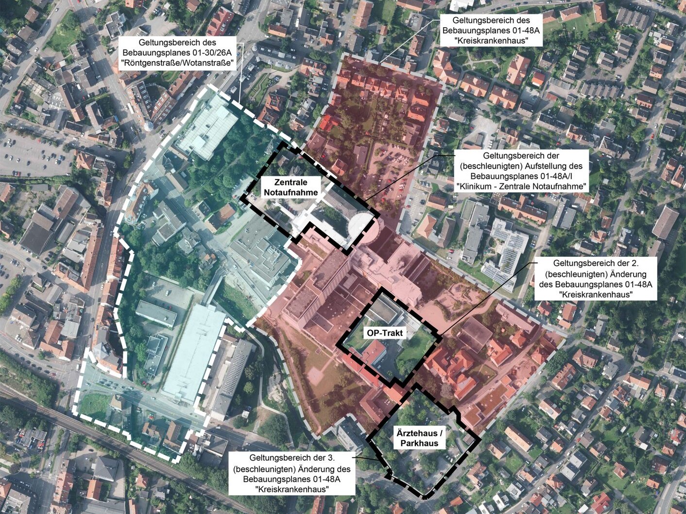 Übersicht der Bebauungspläne am Klinikum Lippe in Detmold