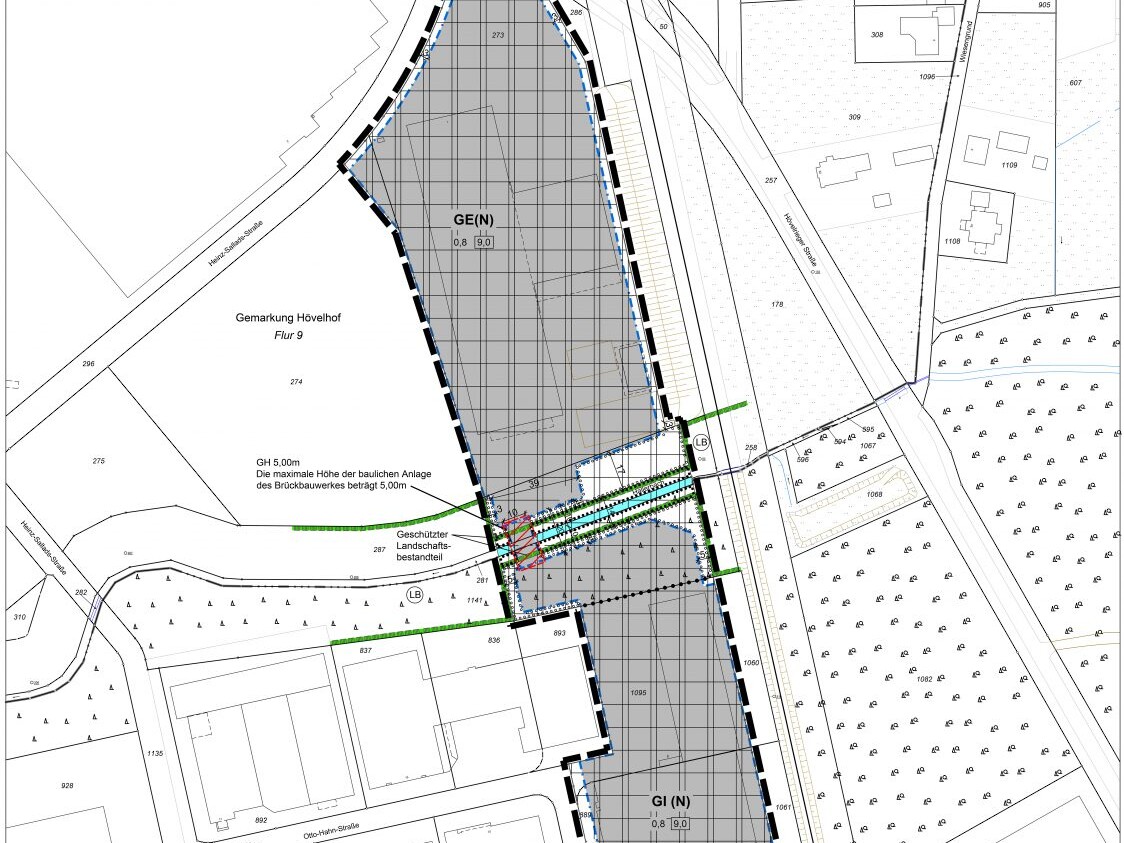 Planzeichnung zum B-Plan Nr. 51 "Heinz-Sallads-Straße" der Gemeinde Hövelhof