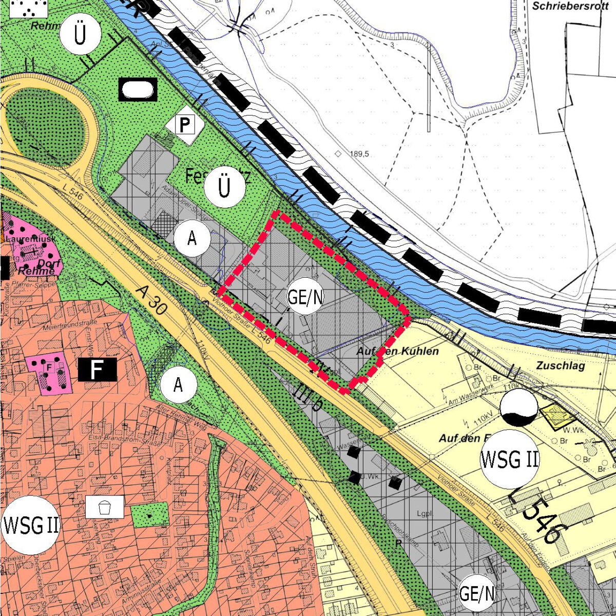 Stadt Bad Oeynhausen -56. FNP-Änderung Fährweg - vorher