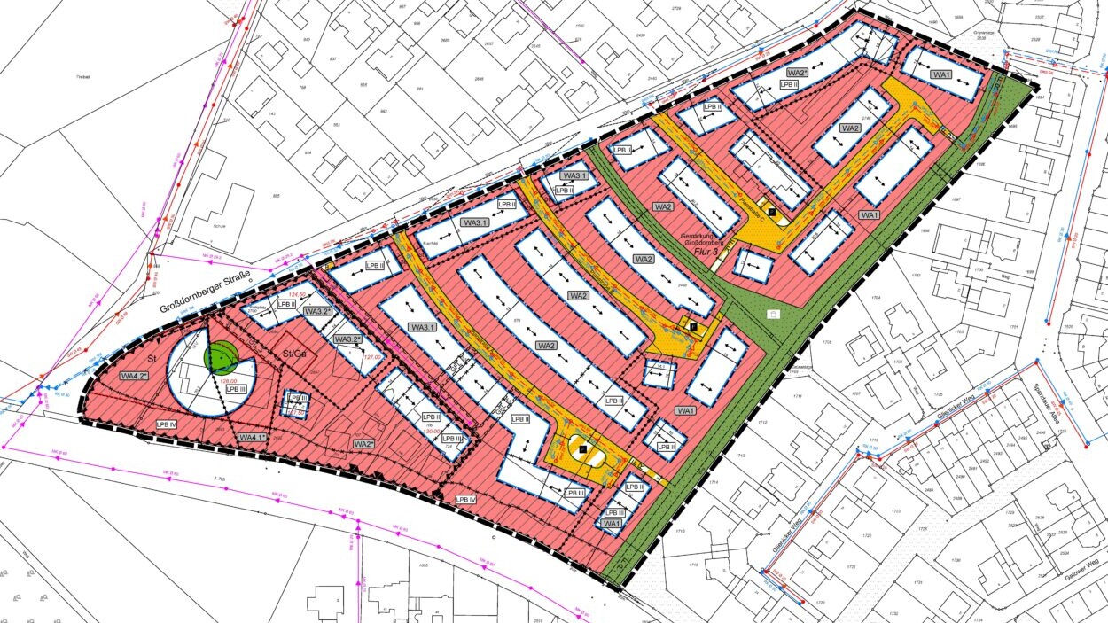 Stadt Bielefeld, Bebauungsplan Nr. II/G 15 "Wohngebiet Fürfeld" - Nutzungsplan