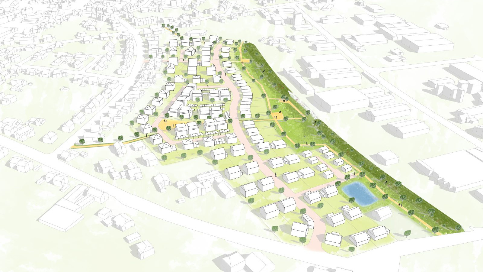 Wadersloh: Wohnpark Mauritz - Städtebaulicher Entwurf (Visualisierung: DHP)